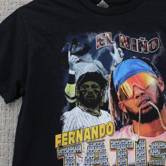 Gildan Shirt Womens Small S Black San Diego Padres Fernando Tatis Graphic Portra - Picture 2 of 8